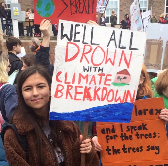 mya rose at climate protest