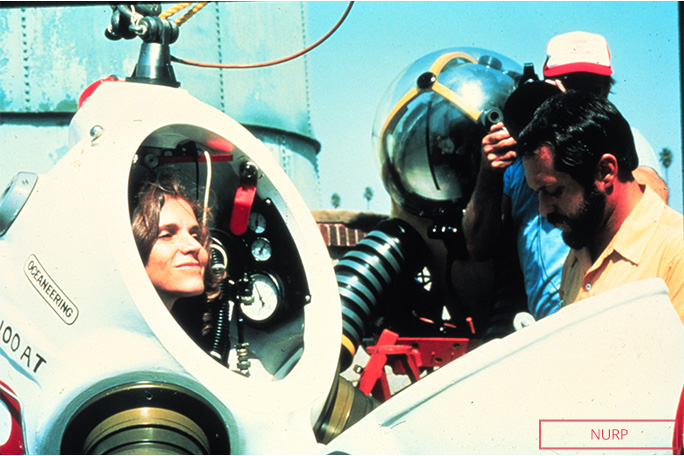 Sylvia in deep diving suit