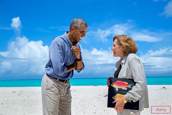 Sylvia with President Obama