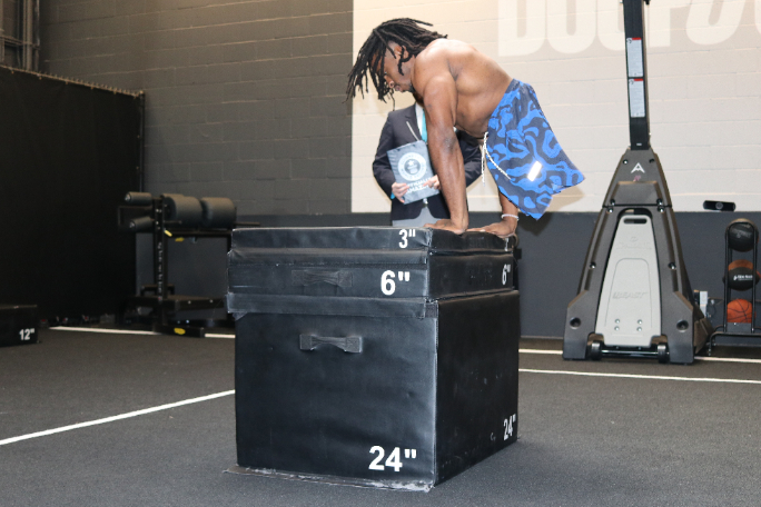 zion performing a box jump