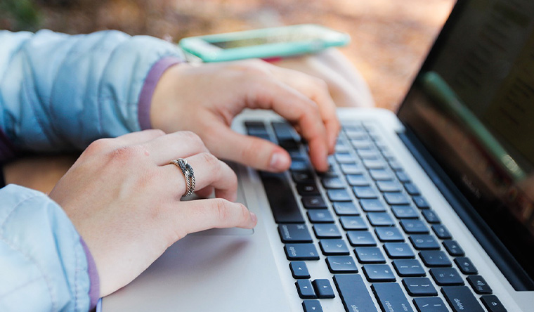 Hands on a keyboard