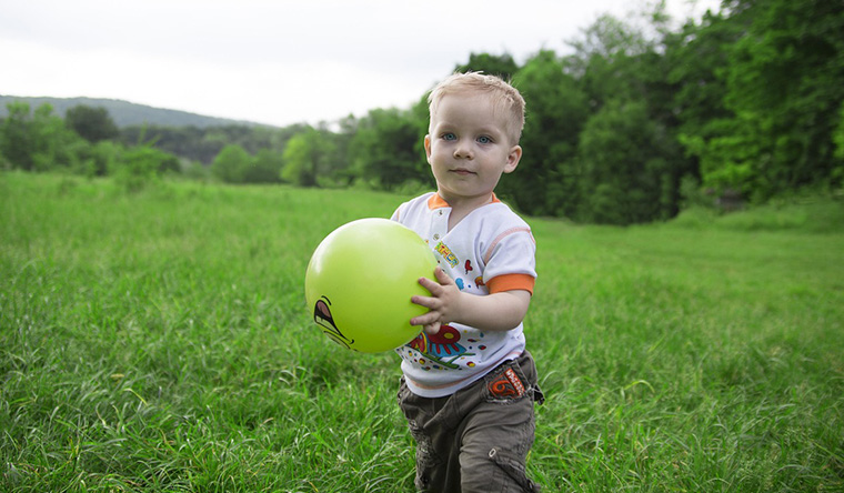 boy with balloon ball
