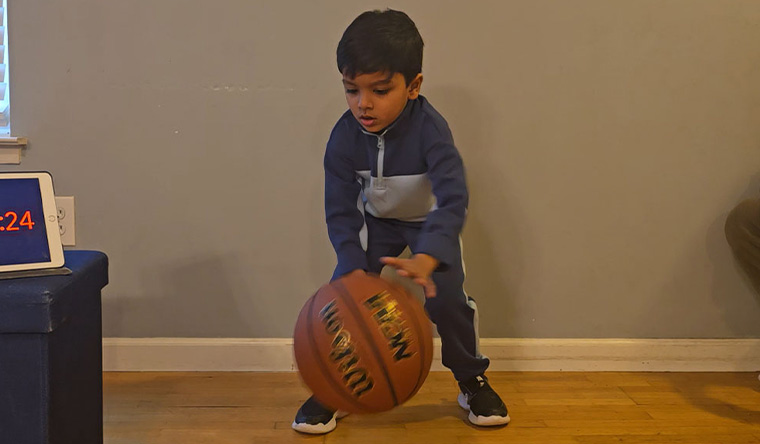 boy with basketball