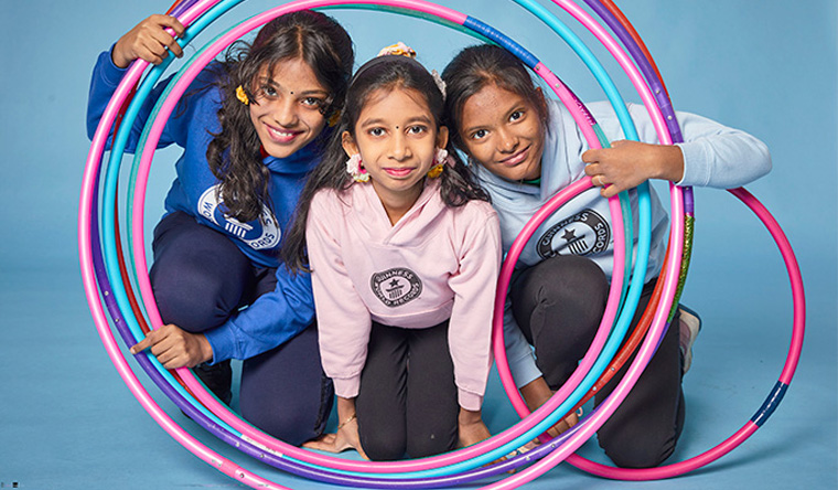 girls with hula hoops