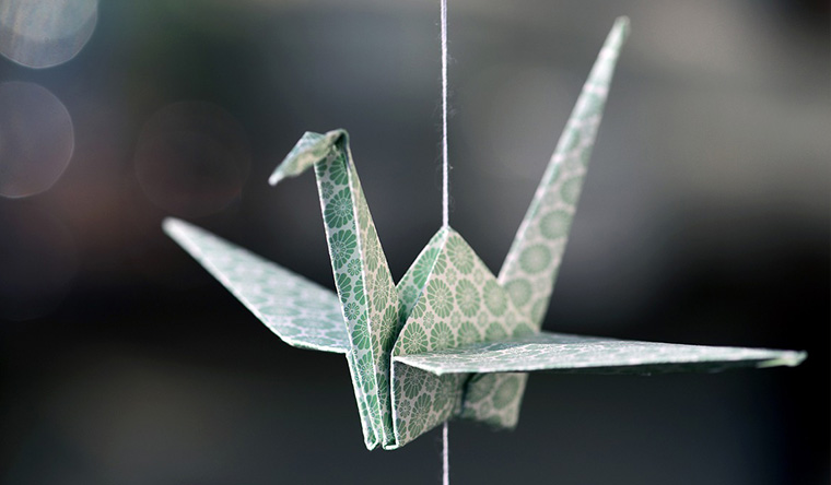 An origami cranes made out of paper