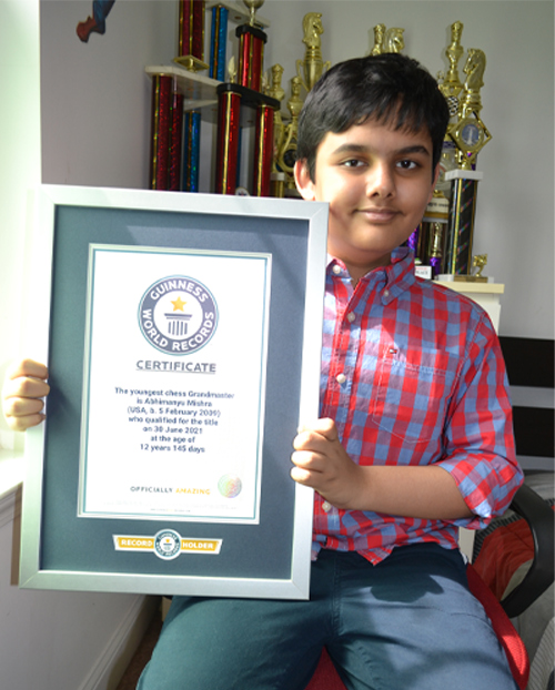 Abhi with his GWR certificate
