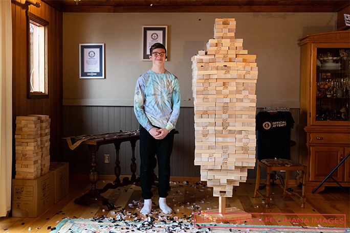 Auldin standing next to finished attempt