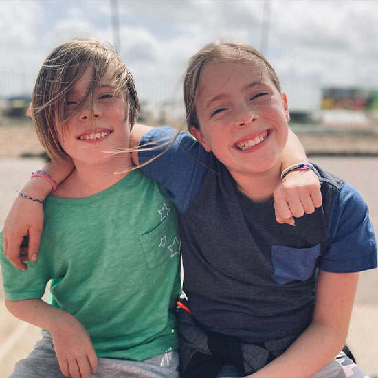 Bly with sister