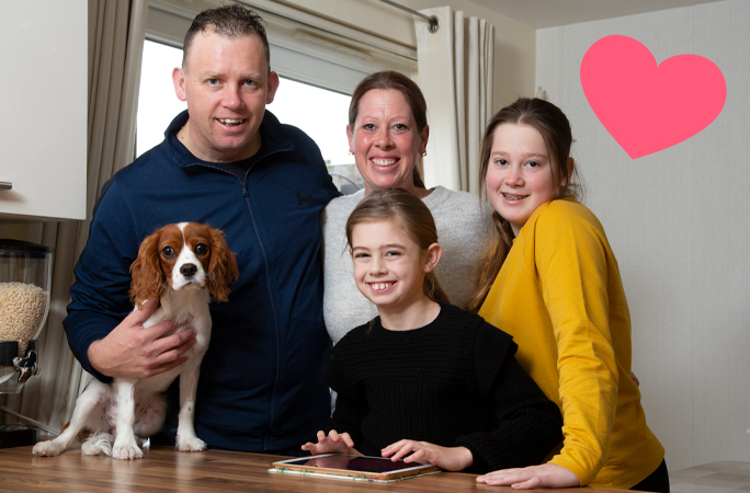 brooke with her family and dog