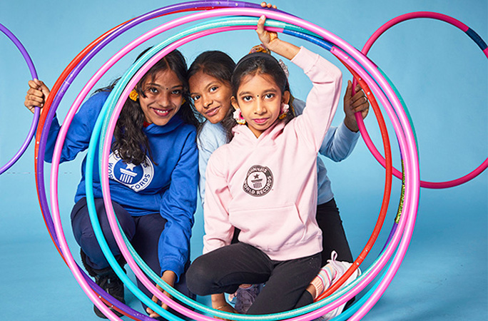 Chennai hoopers girls with hula hoops