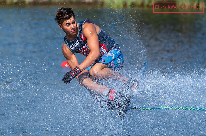 Jake Abelson waterskiing