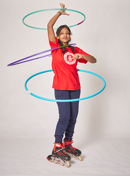 Janani with three hoops