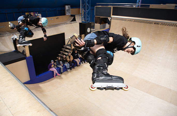 Twins skating