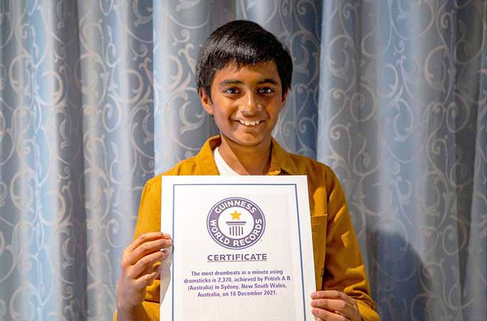 Pritish holdimg a record certificate