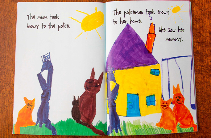The Lost cat book open