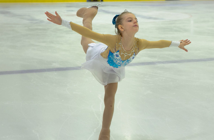 Bianca ice skating younger