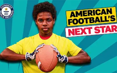 Boy with american football
