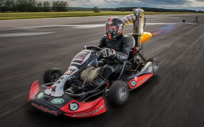 jet powered go-kart on track