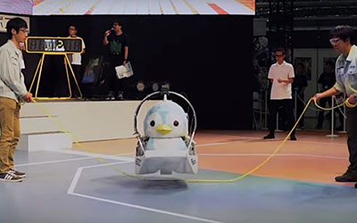 Jumpen the skipping penguin robot