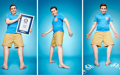 collage of teenager with largest foot rotation