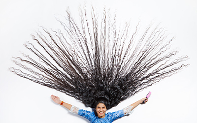 woman with longest hair