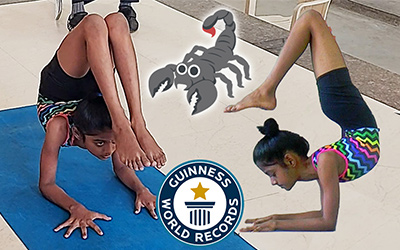 girl holding scorpion position