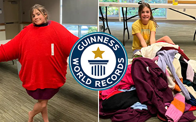 How many sweaters worn AT ONCE?!