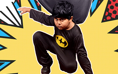 nidhish in batman top