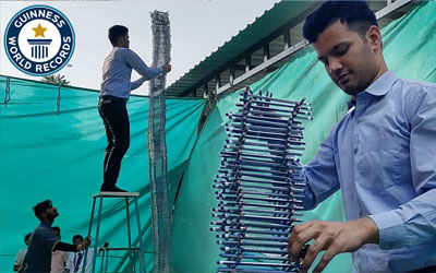 TALLEST pencil tower!