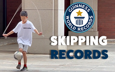 Kids breaking records by skipping!