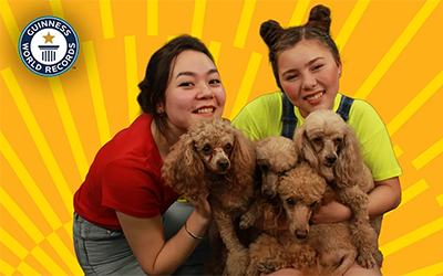 girls with dogs